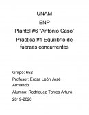Practica #1 Equilibrio de fuerzas concurrentes