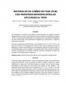 MATERIALES DE CAMBIO DE FASE (PCM) CON PARAFINAS MICROENCAPSULAS APLICADAS AL YESO
