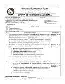 PLANEACIÓN DE ACADEMIA (X)“INGENIERÍA DE PROYECTOS” JUNTA DE PTC´S ( )