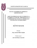 ASPECTOS PERSONALES QUE FAVORECEN LA AUTORREGULACIÓN DEL APRENDIZAJE EN LA COMPRENSIÓN DE TEXTOS ACADÉMICOS EN ESTUDIANTES UNIVERSITARIOS