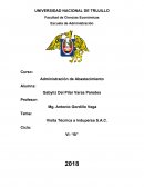 Administración de Abastecimiento Visita Técnica a Indupersa S.A.C.