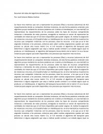 Resumen del algoritmo del banquero. Página 1