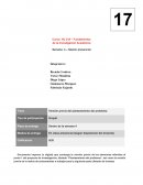 Curso: HU 318 – Fundamentos de la Investigación Académica Semana: 4 – Sesión presencial