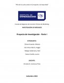 INVESTIGACIÓN DE MERCADOS Proyecto de Investigación - Parte I