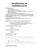 Identificación de insatisfacciones de un proyecto