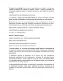 CARACTERISTICAS DE APRENDIZAJE ESCOLAR