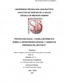 Charla informativa sobre la hipertension arterial y anemia en personas del sector r