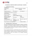 SÍLABO DEL CURSO DE COMUNICACIÓN ORAL Y ESCRITA