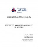 REPORTE DEL ANÁLISIS DE LA LÓGICA DE UN ARTICULO
