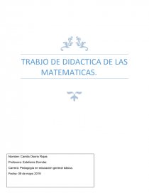 TRABAJO DE DIDACTICA DE LAS MATEMATICAS. Página 1