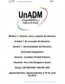 Generalidades del Derecho. Actividad Integradora
