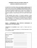 EXPERIENCIA VIVIDA EN EL ENTORNO LABORAL EN HOSPEDAJE CAMPESTRE QUINTAS DEL REY