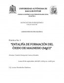 Práctica No. 3 “ENTALPÍA DE FORMACIÓN DEL ÓXIDO DE MAGNESIO (MgO)”