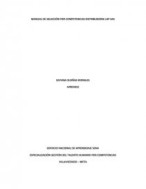 MANUAL DE SELECCIÓN POR COMPETENCIAS DISTRIBUIDORA LAP SAS. Página 1