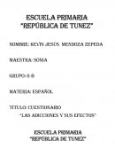 CUESTIONARIO “LAS ADICCIONES Y SUS EFECTOS”