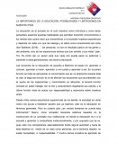 LA IMPORTANCIA DE LA EDUCACIÓN, POSIBILIDADES Y LIMITACIONES EN NUESTRO PAÍS