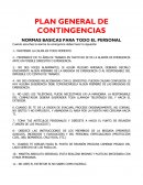 PLAN GENERAL DE CONTINGENCIAS NORMAS BASICAS PARA TODO EL PERSONAL