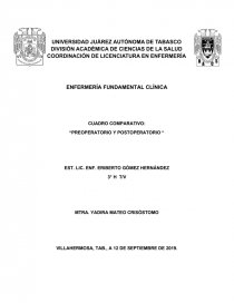 CUADRO COMPARATIVO: “PREOPERATORIO Y POSTOPERATORIO “. Página 1