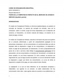 TEORIA DE LA COMPETENCIA PERFECTA EN EL MERCADO DE UN BIEN O SERVICIO (Equilibrio parcial)