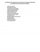 Cuestionario de preparación para la primera evaluación intermedia de Introducción al Pensamiento Científico