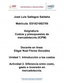 Actividad 2. Diferencia entre costo, gasto e inversión en mercadotecnia