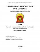 Educación financiera del trabajador de la universidad san Luís Gonzaga de Ica
