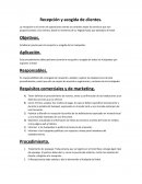 Recepcion de clientes en hotel