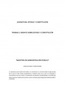 TRABAJO 3: ENSAYO SOBRE ESTADO Y CONSTITUCIÓN