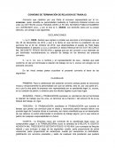 CONVENIO DE TERMINACIÓN DE RELACION DE TRABAJO
