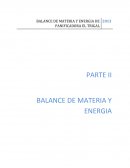 Balance de materia de una panificadora