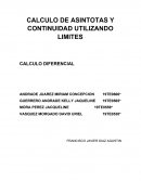 CALCULO DE ASINTOTAS Y CONTINUIDAD UTILIZANDO LIMITES