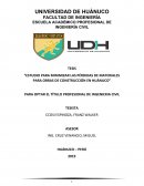 Estudio para minimizar las pérdidas de materiales para obras de construcción en Huánuco