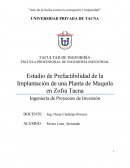Estudio de Prefactibilidad de la Implantación de una Planta de Maquila en Zofra Tacn