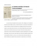 Se firman nuevas leyes LA CORONA ESPAÑOLA ESTABLECE “LEYES DE BURGOS”