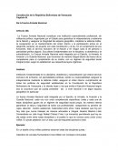 Constitucion de la republica bolivariana de venezuela. Análisis