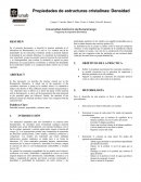 Propiedades de estructuras cristalinas: Densidad