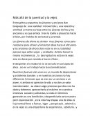 Mas alla de la vejez y la juventud