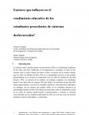 Factores que influyen el el rendimiento educativo