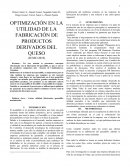 OPTIMIZACIÓN EN LA UTILIDAD DE LA FABRICACIÓN DE PRODUCTOS DERIVADOS DEL QUESO