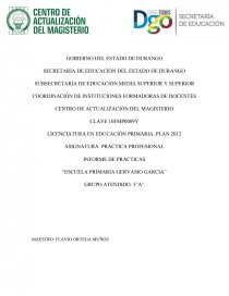 INFORME DE PRÁCTICAS “ESCUELA PRIMARIA GERVASIO GARCIA”. Página 1