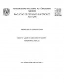 TEORÍA DE LA CONSTITUCIÓN ENSAYO ¨ ¿QUÉ ES UNA CONSTITUCIÓN? ¨