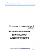 IMPLEMENTACIÓN DE SISTEMA DE MATRÍCULA WEB I.E. PEDRO TANTALLATAS