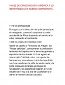 VIAJES DE EXPLORACION A AMERICA Y SU IMPORTANCIA EN AMBOS CONTINENTES