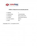 Redacción de una anécdota personal