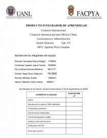 Comercio Internacional entre México-China. Página 1