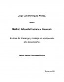 Gestión del capital humano y liderazgo. Estilos de liderazgo y trabajo en equipos de alto desempeño