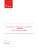 COMPORTAMIENTO ORGANIZACIONAL, MOTIVACION Y DESEMPEÑO Informe Sobre análisis de cargos