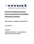 BIOESTADISTICA Y DESARROLLO PROFECIONAL 1 ACTIVIDAD Nº 1