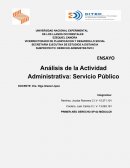 Análisis de la Actividad Administrativo: Servicio Público