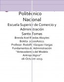 Fundamentos de Administración “Antecedentes del Modelo Antropológico”